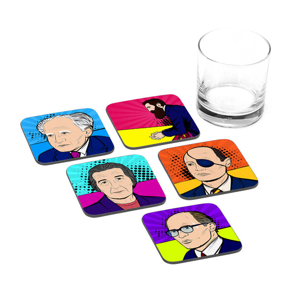 Israeli Heroes Popart Coasters - Ofek Wertman tel aviv souvenirs Gift shop