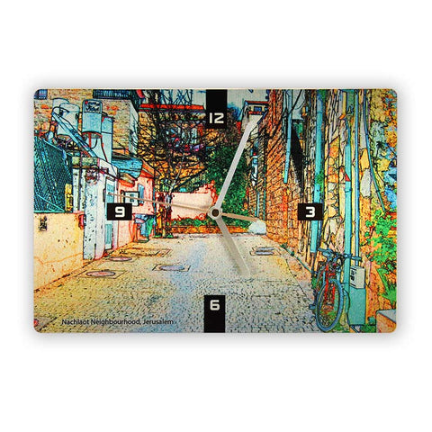 Wall Clock - Nachlaot Neighborhood Jerusalem 3 - Ofek Wertman tel aviv souvenirs Gift shop