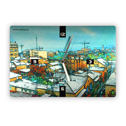 Wall Clock -Snow in Jerusalem - Ofek Wertman tel aviv souvenirs Gift shop
