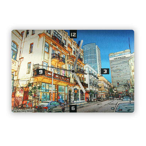 Wall Clock - Herzl Street Tel Aviv 2 - Ofek Wertman tel aviv souvenirs Gift shop
