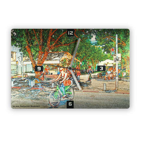 Rothschild Boulevard Wall Clock - 3 - Ofek Wertman tel aviv souvenirs Gift shop