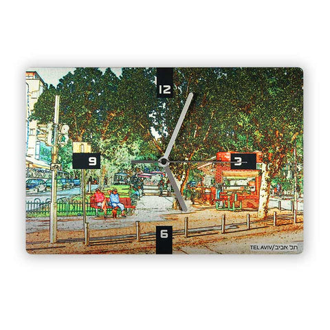 Rothschild Boulevard Wall Clock - 2 - Ofek Wertman tel aviv souvenirs Gift shop