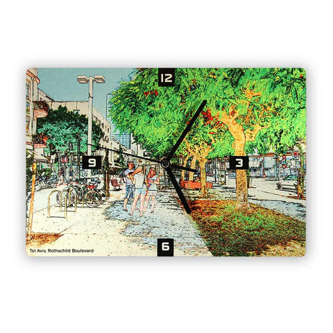 Rothschild Boulevard Wall Clock - 4 - Ofek Wertman tel aviv souvenirs Gift shop