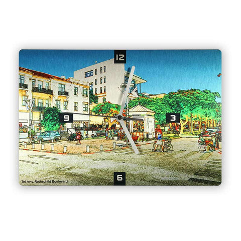Rothschild Boulevard Wall Clock - 5 - Ofek Wertman tel aviv souvenirs Gift shop