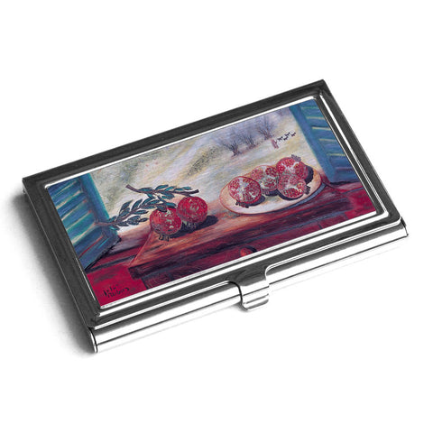 Business card Holder - Pomegrantes on my Window - by Reuven Rubin - Ofek Wertman tel aviv souvenirs Gift shop