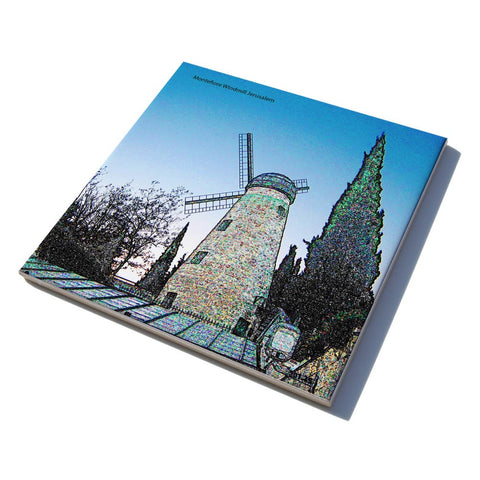 Ceramic Trivet - Montefiore Windmill - Jerusalem - Ofek Wertman tel aviv souvenirs Gift shop