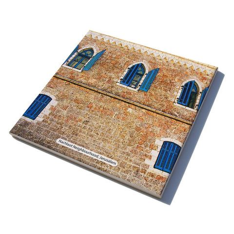 Ceramic Trivet - Nahlaot neighborhood (NACHLAOT) Jerusalem 2 - Ofek Wertman tel aviv souvenirs Gift shop