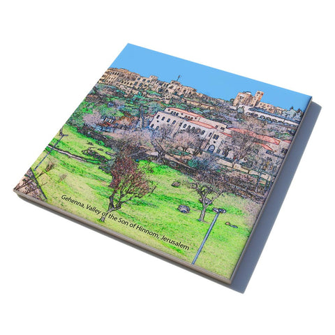 Ceramic Trivet - Gehenna - Valley of the Son of Hinnom - Ofek Wertman tel aviv souvenirs Gift shop