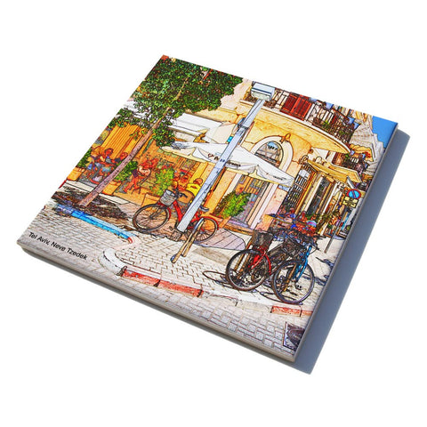 Ceramic Trivet - Neve Tzedek Tel Aviv - 1 - Ofek Wertman tel aviv souvenirs Gift shop