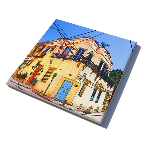 Ceramic Trivet - Neve Tzedek Tel Aviv - 3 - Ofek Wertman tel aviv souvenirs Gift shop