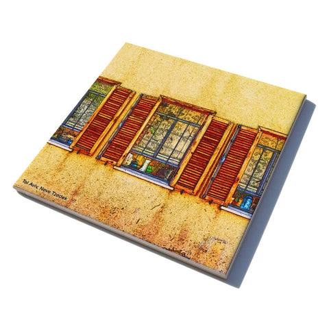 Ceramic Trivet - Neve Tzedek Tel Aviv - 2 - Ofek Wertman tel aviv souvenirs Gift shop