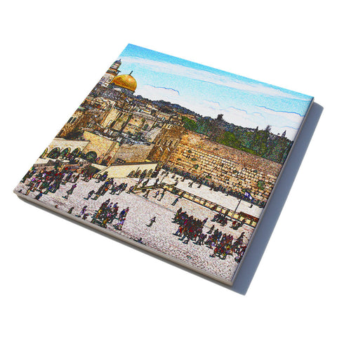 Ceramic Trivet - the kotel in Jerusalem 2 - Ofek Wertman tel aviv souvenirs Gift shop