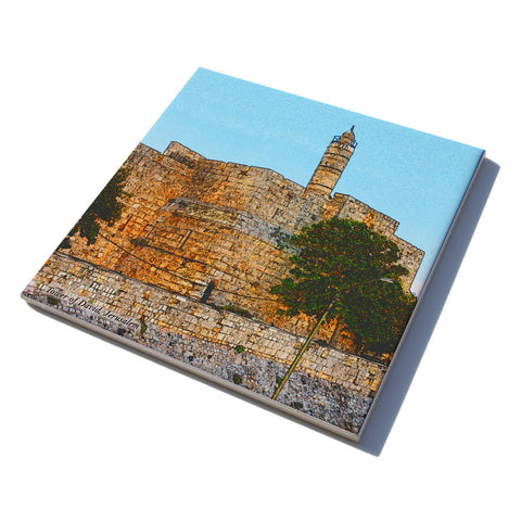 Ceramic Trivet - Tower of David Jerusalem - Ofek Wertman tel aviv souvenirs Gift shop
