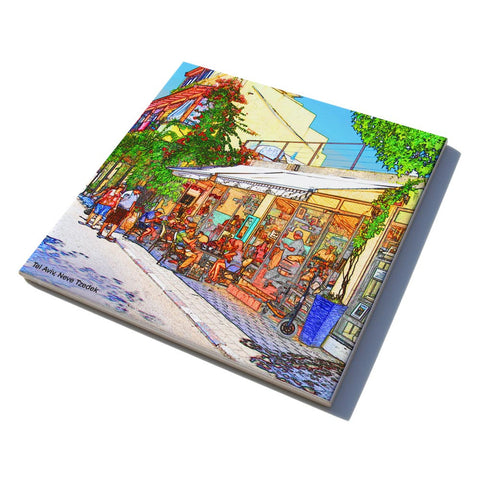 Ceramic Trivet - Neve Tzedek Tel Aviv - 6 - Ofek Wertman tel aviv souvenirs Gift shop