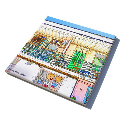 Ceramic Trivet - Neve Tzedek Tel Aviv - 5 - Ofek Wertman tel aviv souvenirs Gift shop