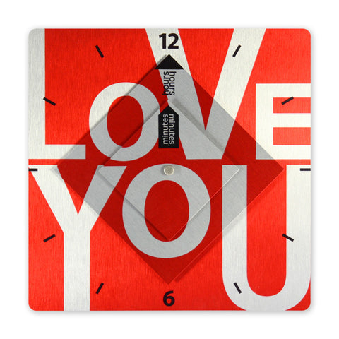 The Layers Clock - Love you - Red - Ofek Wertman tel aviv souvenirs Gift shop