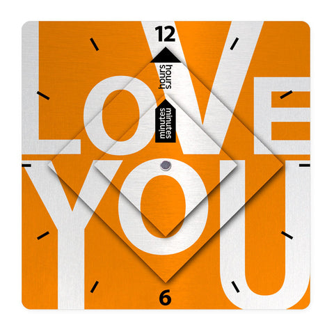 The Layers Clock - Love you - Orange - Ofek Wertman tel aviv souvenirs Gift shop