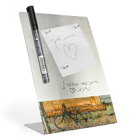 Desktop Memo Board - bicycle in melchett street tel aviv - Ofek Wertman tel aviv souvenirs Gift shop