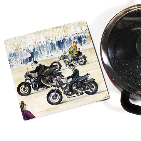 Martin Holt Harley Davidson Wooden Trivet