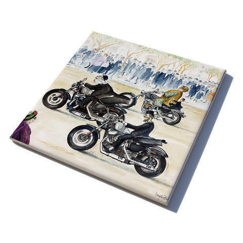 Martin Holt Harley Davidson Ceramic Trivet