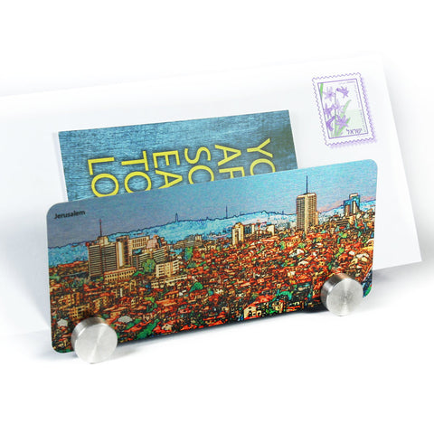 Letter / Napkin Holder - View on Jerusalem City - Ofek Wertman tel aviv souvenirs Gift shop