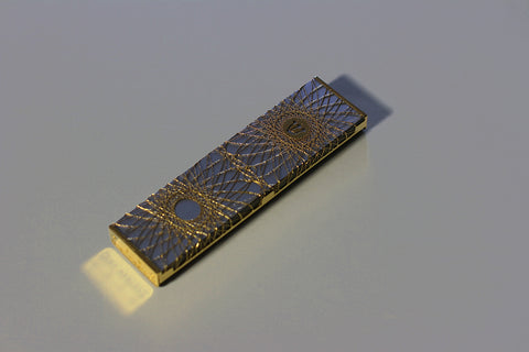 Mezuzah - Wired 3 - 24K Gold/Silver Coated - Ofek Wertman tel aviv souvenirs Gift shop