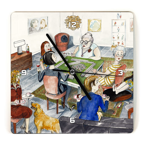 Martin Holt Mah Jong Wooden Wall Clock