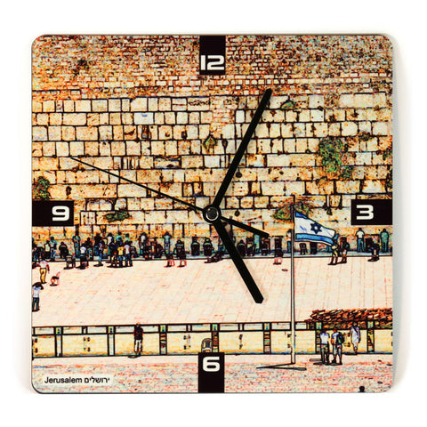 Wooden Wall Clock - The Kotel - Ofek Wertman tel aviv souvenirs Gift shop