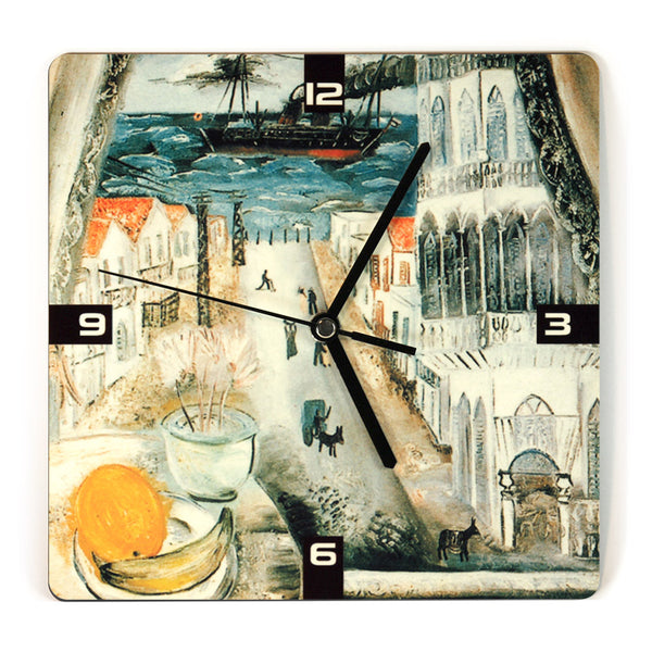 Wooden Wall Clock - Yona Hanavi Street Tel Aviv - by Reuven Rubin - Ofek Wertman tel aviv souvenirs Gift shop