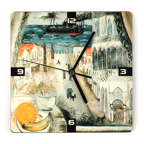 Wooden Wall Clock - Yona Hanavi Street Tel Aviv - by Reuven Rubin - Ofek Wertman tel aviv souvenirs Gift shop