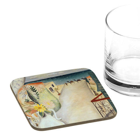 Coaster - View from my Window - by Reuven Rubin - Ofek Wertman tel aviv souvenirs Gift shop