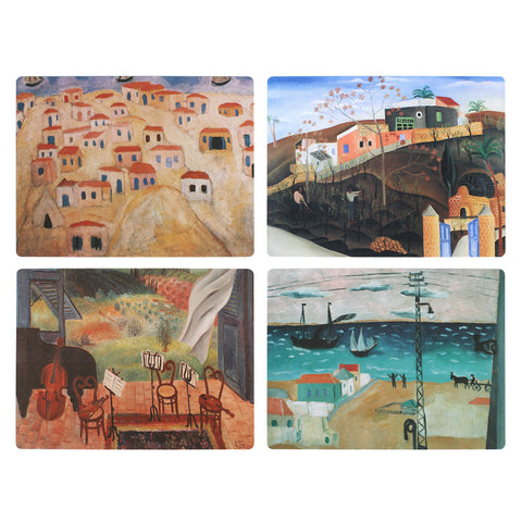 Set of 4 Placemats - by Reuven Rubin - Ofek Wertman tel aviv souvenirs Gift shop