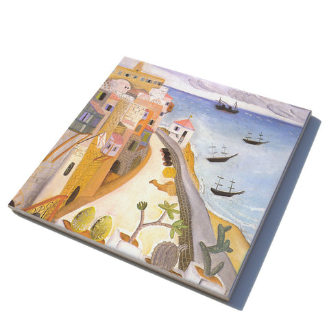 Ceramic Trivet - Jaffa Port - by Reuven Rubin - Ofek Wertman tel aviv souvenirs Gift shop