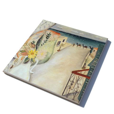 Ceramic Trivet - View from my Window - by Reuven Rubin - Ofek Wertman tel aviv souvenirs Gift shop