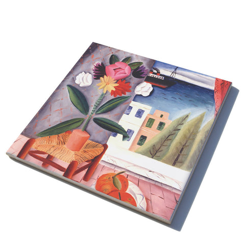 Ceramic Trivet - Still Life with Paper Flower - by Reuven Rubin - Ofek Wertman tel aviv souvenirs Gift shop