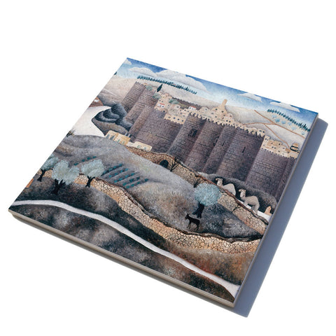 Ceramic Trivet - The Walls of Jerusalem  - by Reuven Rubin - Ofek Wertman tel aviv souvenirs Gift shop