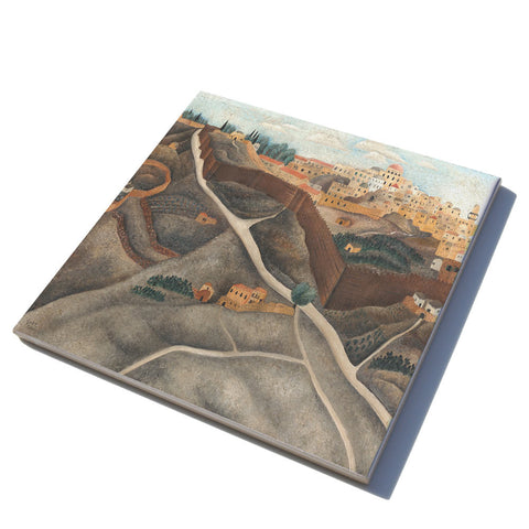 Ceramic Trivet - Jerusalem - by Reuven Rubin - Ofek Wertman tel aviv souvenirs Gift shop