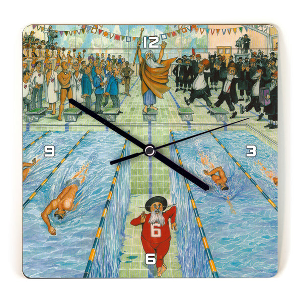 Martin Holt Swimming Wooden Wall Clock