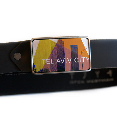 Tel Aviv 2 City Buckle & Belt - Ofek Wertman tel aviv souvenirs Gift shop