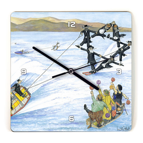 Martin Holt Water Ski Wooden Wall Clock
