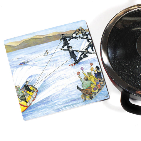 Martin Holt Water Ski Wooden Trivet