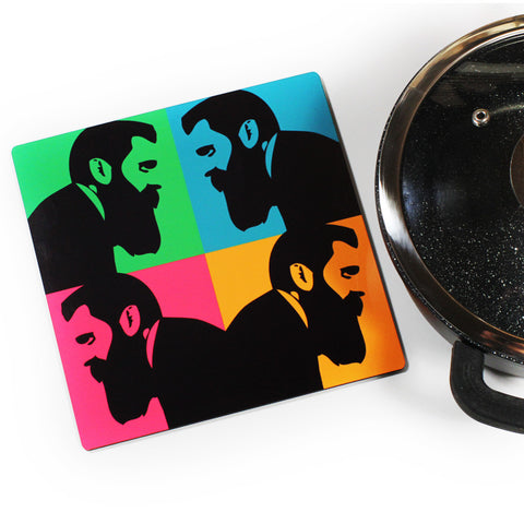 Wooden Trivet - Theoder Herzl - Ofek Wertman tel aviv souvenirs Gift shop