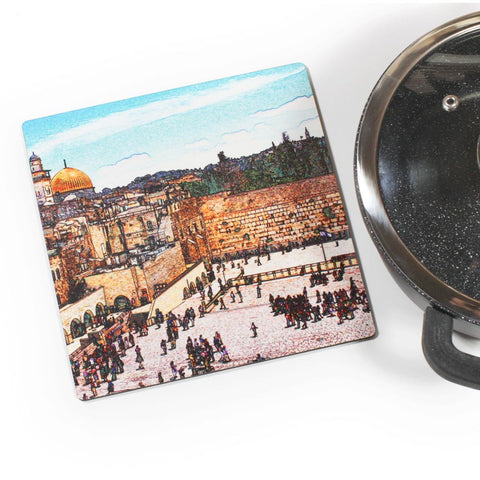 Wooden Trivet - Western Wall, Wailing Wall, Kotel - Jerusalem 2 - Ofek Wertman tel aviv souvenirs Gift shop