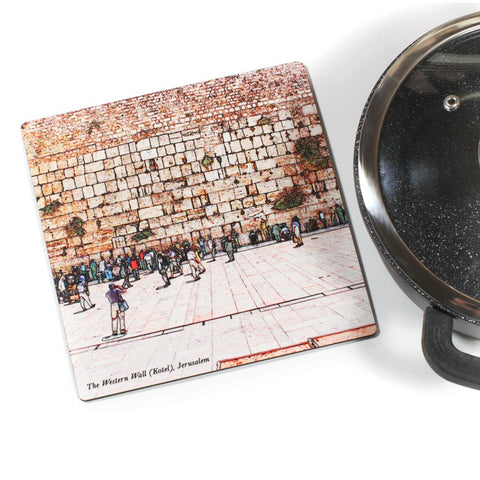 Wooden Trivet - Western Wall, Wailing Wall, Kotel - Jerusalem 3 - Ofek Wertman tel aviv souvenirs Gift shop