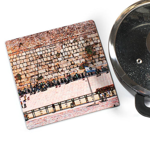 Wooden Trivet - Western Wall, Wailing Wall, Kotel - Jerusalem 1 - Ofek Wertman tel aviv souvenirs Gift shop