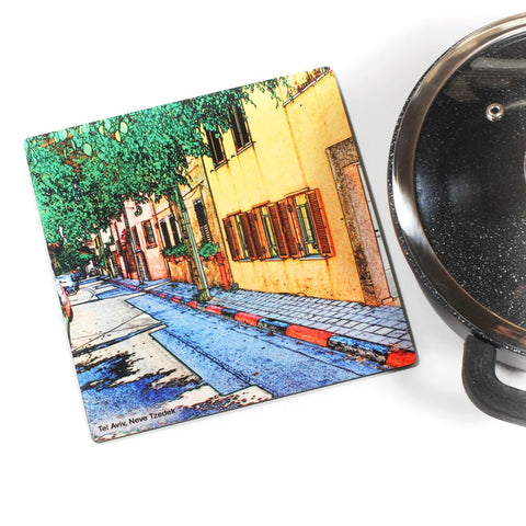 Wooden Trivet - Neve Tzedek Tel Aviv - 4 - Ofek Wertman tel aviv souvenirs Gift shop