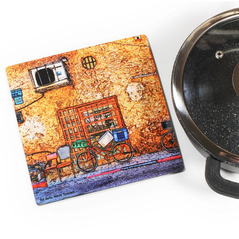 Wooden Trivet - Neve Tzedek Tel Aviv - 2 - Ofek Wertman tel aviv souvenirs Gift shop