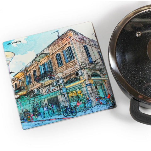 Wooden Trivet - Jaffa Old City 1 - Ofek Wertman tel aviv souvenirs Gift shop