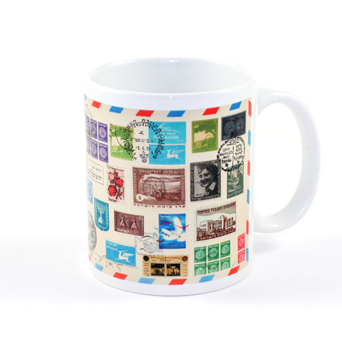 Israeli Stamps Mug - Ofek Wertman tel aviv souvenirs Gift shop