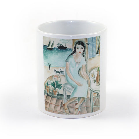 Mug Girl on a Blacony - by Reuven Rubin - Ofek Wertman tel aviv souvenirs Gift shop